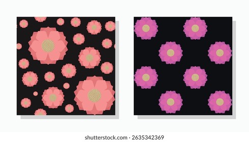 Par de padrões florais sem emenda em chão branco. Vetor abstrato floral imprimível ideias padrão para têxteis, decoração de casa, modelo, folheto, banner, papel de parede, laminados. Ilustração vetorial