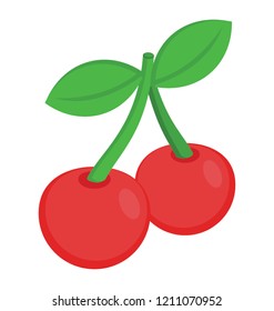 
A pair of fresh berry fruit known as cherries 
