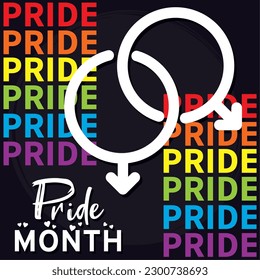 Pair of gender symbols Pride month Vector
