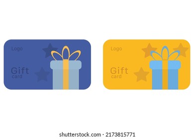 A pair of gift cards on a white background. Vector illustration.