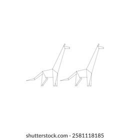 Pair Giraffe Polygonal Lines, can use for Logo, Pictogram, Animal Figure, Website, Apps, or Graphic Design Element. Vector Illustration