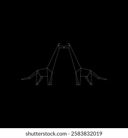 Pair Giraffe Polygonal Lines, can use for Logo, Pictogram, Animal Figure, Website, Apps, or Graphic Design Element. Vector Illustration