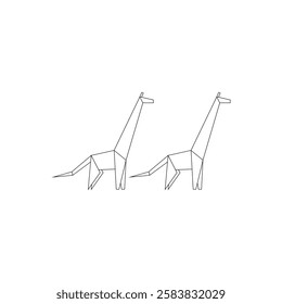 Pair Giraffe Polygonal Lines, can use for Logo, Pictogram, Animal Figure, Website, Apps, or Graphic Design Element. Vector Illustration