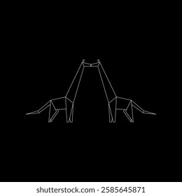 Pair Giraffe Polygonal Lines, can use for Logo, Pictogram, Animal Figure, Website, Apps, or Graphic Design Element. Vector Illustration