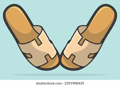 Ilustración vectorial de zapatos de sandalia elegantes de par de chicas. Concepto de icono de objetos de moda de belleza. Chicas de moda calzado sandalias de zapatos emparejan el diseño vectorial.