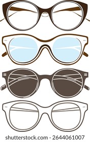 Pair of Glasses Color Vector Design Collection