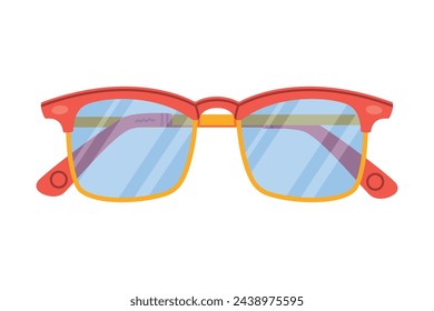 Pair of Glasses and Shades for Sun Shine Protection Vector Illustration