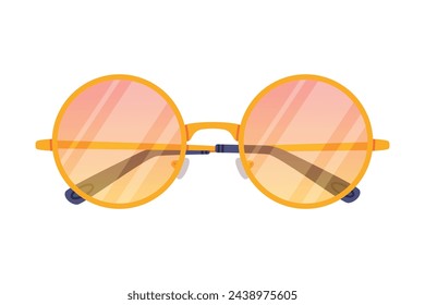 Pair of Glasses and Shades for Sun Shine Protection Vector Illustration