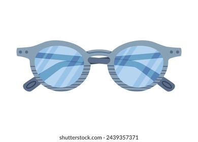 Pair of Glasses and Shades for Sun Shine Protection Vector Illustration