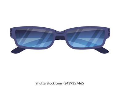 Pair of Glasses and Shades for Sun Shine Protection Vector Illustration
