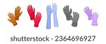 Pair of Gloves as Garment Covering Hand Vector Set