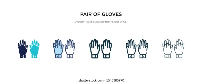 pair of gloves icon in different style vector illustration. two colored and black pair of gloves vector icons designed in filled, outline, line and stroke style can be used for web, mobile, ui