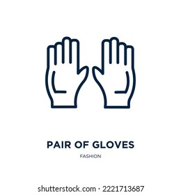 pair of gloves icon from fashion collection. Thin linear pair of gloves, glove, equipment outline icon isolated on white background. Line vector pair of gloves sign, symbol for web and mobile