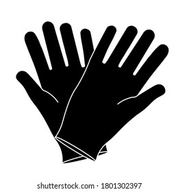 Pair of gloves. Sterile latex equipment for medical workers