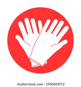 Pair of gloves. Sterile latex equipment for medical workers