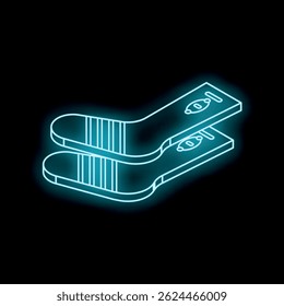 Pair of glowing neon socks, representing warmth, comfort, and winter fashion