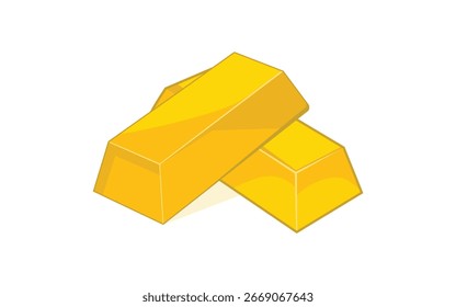 Un par de lingotes de oro apilados juntos. apto para Elementos de diseño temáticos de negocios, económicos y de inversión