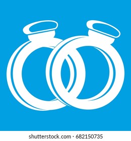 A pair of gold wedding rings in simple style isolated on white background vector illustration
