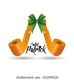a pair of golden smoke pipes and text for patrick's day