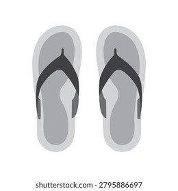 Pair of gray flipflops isolated on white background