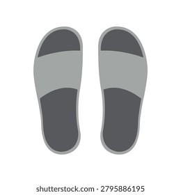 Pair of Gray Slippers Isolated on White Background