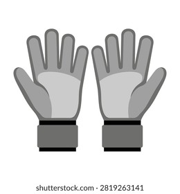 A pair of gray work gloves isolated on a white background, protective handwear for safety