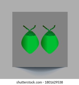Paar grüner Kokosnuss Symbol.eps10