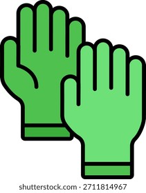 Par de guantes protectores verdes Icono