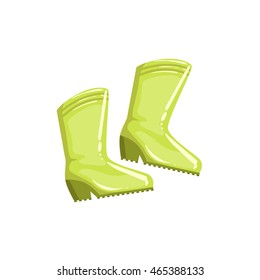 Pair Of Green Rubber Boots