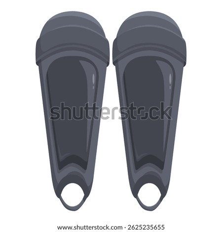 Pair of grey shin guards protecting legs during sport activity, isolated on white background