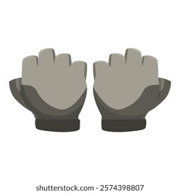 Pair of grey working gloves protecting hands with their thick fabric on white background