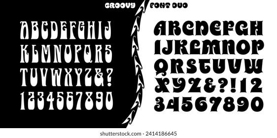 A pair of groovy alphabets with a distinctly 1960s vibe