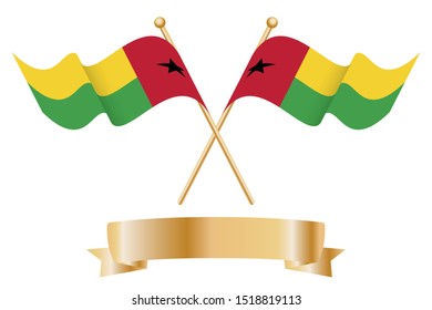 Pair of Guinea Bissau flags for celebration.