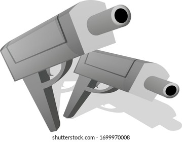 Un par de armas, tipo uzi