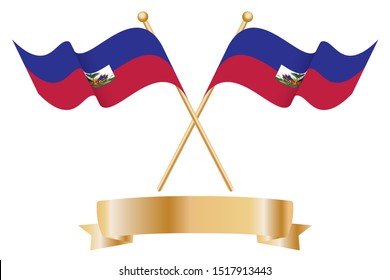 Pair of Haiti flags for celebration