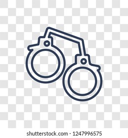 Pair of Handcuffs icon. Trendy linear Pair of Handcuffs logo concept on transparent background from army and war collection