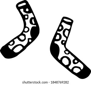 a pair of hand-drawn cartoon-style socks