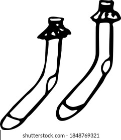 a pair of hand-drawn cartoon-style socks