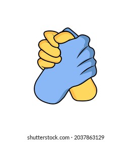 Pair of hands doing sign language Vector illustration