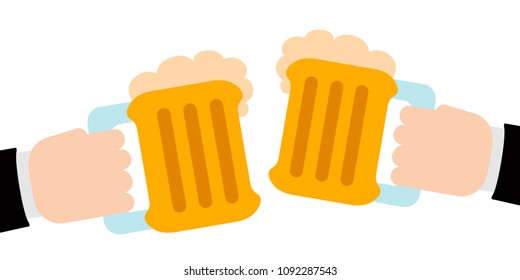 Pair of hands holding a pair of beers