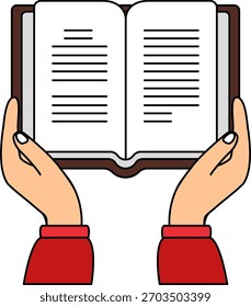 Un par de manos sosteniendo un libro abierto 
