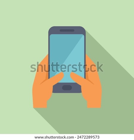Pair of hands are holding a smartphone, suggesting someone is browsing the internet or using a mobile application