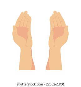 pair of hands over white