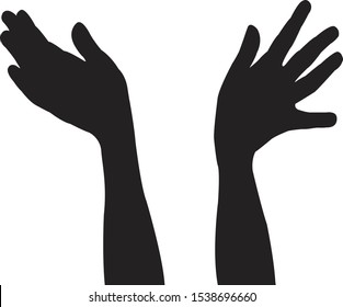 a pair hands silhouette vector