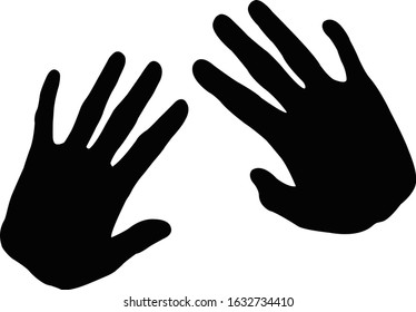a pair hands silhouette vector