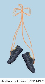 pair of hanging man shoes - Vector