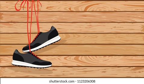 pair of hanging shoes