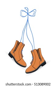 Pair of Hanging Shoes - Vector