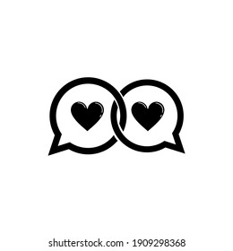 Der Valentinstag macht sozialen Abstand. Vektorgrafik 