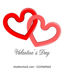 Pair of heart shapes. Valentine day. Vector illustration design